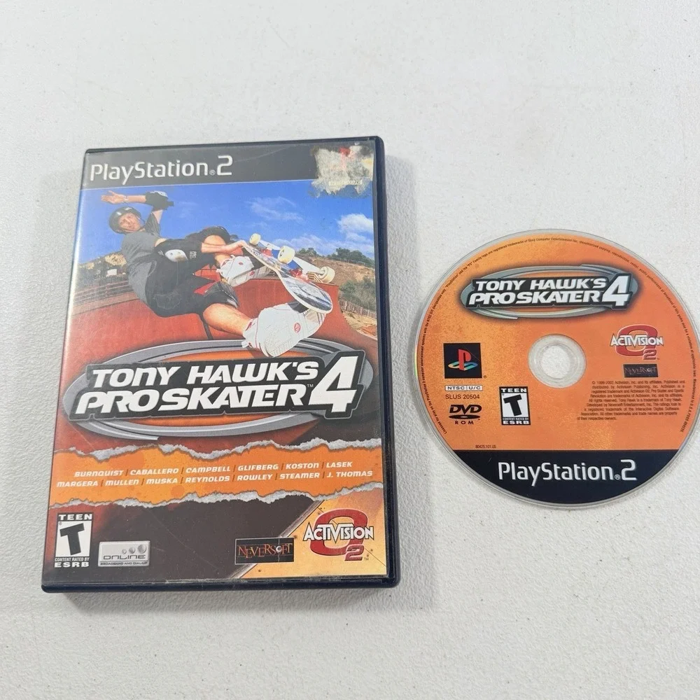 Tony Hawk's Pro Skater 4 (Sony PlayStation‎ 2, 2002) PS2 Black Label No Manual